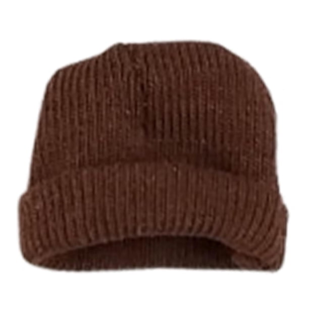Figura de acción a escala 1/12, gorro de punto, elegante accesorio realista, disfraz para muñecas masculinas y femeninas, gorro suave y holgado, mini Marrón
