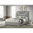 thumbnail image 2 of Ives Queen Panel Bed LED Headboard Grey High Gloss, 2 of 9