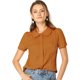 thumbnail image 1 of INSPIRE CHIC Camisa De Manga Corta Suave Con Botones Y Cuello Peter Pan Dulce Para Mujer Naranja quemada XL, 1 of 6