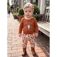 thumbnail image 4 of RUINIXCW Western Baby Boy Cowboy Outfit My First Rodeo Newborn Baby Boy Hospital Coming Home Clothes Infant Highland Cow Print Long Sleeve Romper and Pants Hat Set, 4 of 9