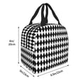 thumbnail image 2 of Bingfone Black And White Diamonds Print Lunch Bag Insulated Lunch Box, Small Leakproof Cooler Food Lunch Containers Reusable High Capacity Lunch Tote Bags for Work, Travel, Outdoor, 2 of 5