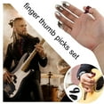 thumbnail image 4 of Adjustable Finger Thumb Picks Set Includes 8Pcs Stainless Steel 4Pcs Plastic for Guitar Banjo, 4 of 6