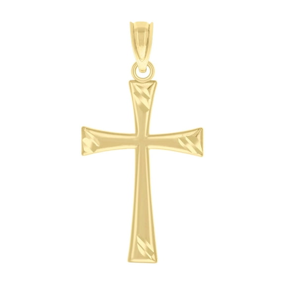 10kt Real Yellow Gold Unisex Cross Religious Charm Pendant