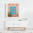 thumbnail image 2 of Turquoise Window - Taos, New Mexico - Taos New Mexico Photography Rustic Vintage Architecture Pastel Floral Farmhouse Boho White Framed Wall Art Print 18 x 24 inches, 2 of 3