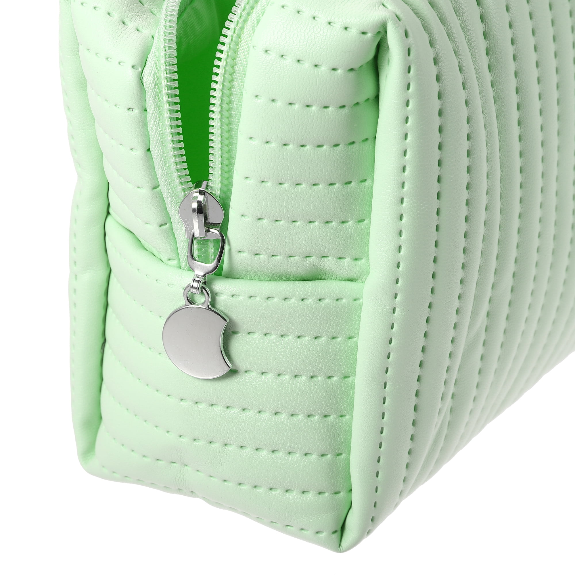 Unique Bargains Floral Makeup Bag Zipper Flower Cosmetic Pouch Green