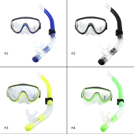 LAFGUR Snorkel Combo Set,Snorkeling Package Set,HURRISE 4 Colors Adult PVC Tempered Glass Mask Silicone Mouthpiece Semi-dry Breathing Tube For