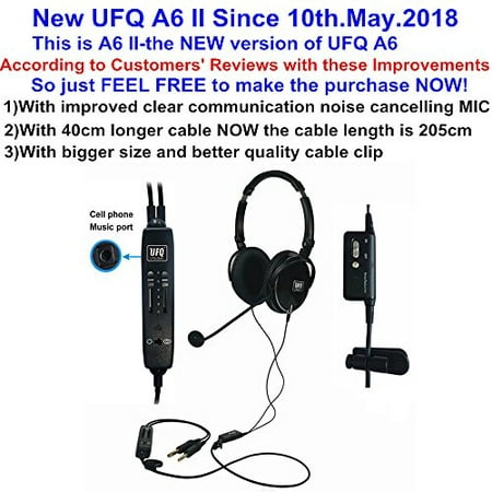 New UFQ A6 II ANR Aviation Headset-The Lightest ANR Aviation Headset in The World More Comfortable Clear Communication
