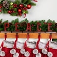 thumbnail image 1 of Northlight Bas de Noël à Carreaux Buffalo "PEACE" - 6 Pouces - 5 Pcs, 1 of 6
