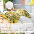 thumbnail image 2 of 3 Piece Sunflower Gnomes Duvet Cover Set Queen Size, Microfiber Comforter/Quilt Cover with Corner Ties and 2 Pillowcases, Spring Summer Botanical Florals All Season Soft Bedding with Zipper Closure, 2 of 8