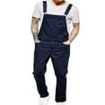 thumbnail image 1 of Men Pants Bib Overalls Solid Color Jumpsuit Jeans Suspender Pants, 1 of 5