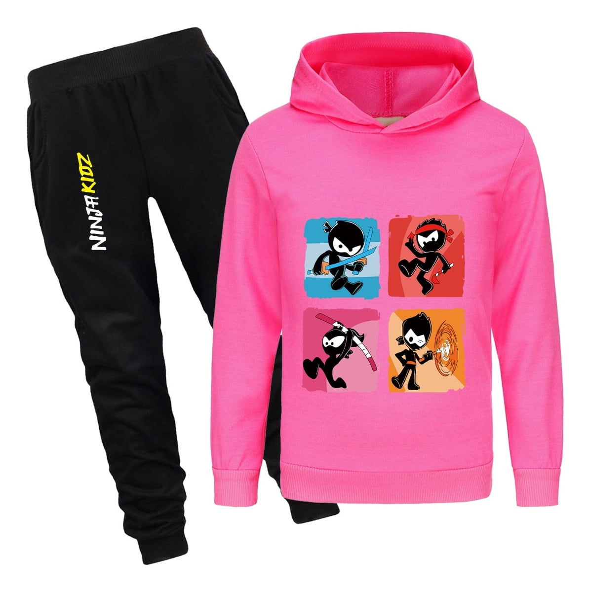 Forlcool Ninja Kidz Merch Felpe+Pantaloni 2 Pz Tute Per Bambini Comodi