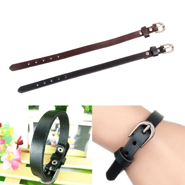 2 Unids Punk Brazalete Brazalete Para Hombres Mujeres Hecho PU para proteger de material cuero Hugo Punk Biker Brazalete de pulsera