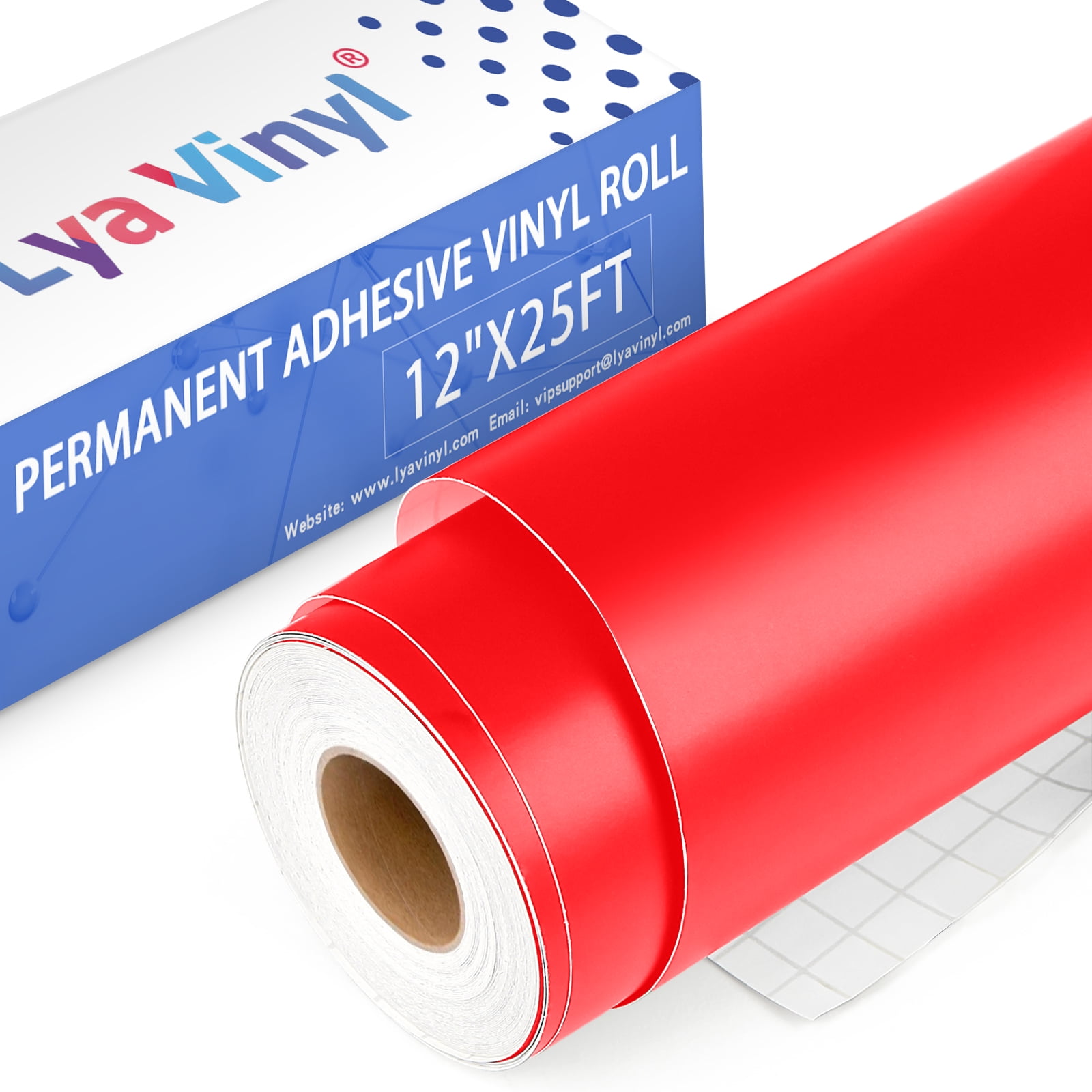 Lya Vinyl Matte Red Permanent Vinyl, 12" x 25Ft Vinyl Roll for Craft
