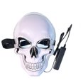 thumbnail image 4 of Cubierta facial LED, 3 modos de iluminación, cubierta facial de calavera aterradora brillante para Halloween, Cosplay, fiesta, luz azul hielo, 4 of 14