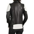 thumbnail image 2 of Celebrity Women's Black Lambskin Leather Jacket Motorcycle Slim Fit Biker W738, 2 of 3