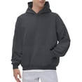 thumbnail image 2 of Kureaily Men's Casual Pullover Hoodie Solid Color Loose Fit Pocket Winter Sweatshirt Comfortable Soft Fabric For Daily Wear Mens Casual Sweatshirts, 2 of 5