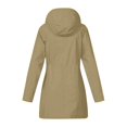 thumbnail image 4 of WTOBBY Women Solid Stripe Mid-Length Waterproof Sun Protective Outdoor Sports Rain Jacket, Windproof Hooded for Casual and Active Use,Khaki XL, 4 of 4