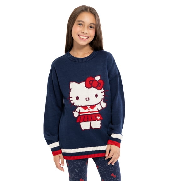 Wonder Nation Hello Kitty Girls Graphic Tunic Sweater with Long Sleeves, Sizes 4-18