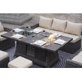thumbnail image 5 of Outdoor 7-Piece Patio Conversational Sofa Set with Gas Firepit and Ice Container Rectangle Dining Table, Gray, 5 of 6