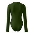 thumbnail image 5 of Women's Mock Turtle Neck Long Sleeve Tops Bodysuit Jumpsuit, 5 of 6