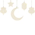 thumbnail image 1 of Cateissary Decoración colgante de madera, portátil, decorativo, suave, lindo reemplazo, étnico, hogar, fiesta, Festival, accesorios de adorno Kits de decoración para fiestas 5 piezas, 1 of 5