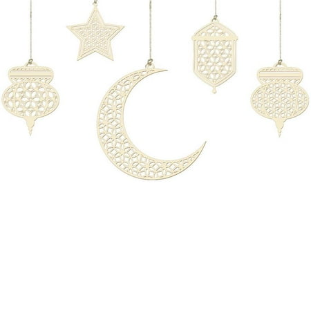 

Gole Trade Eid Mubarak Pendant Eid Mubarak Festival Party Decor Supplies Smooth Nontoxic Home Decoration for Doors Windows No.2