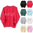 thumbnail image 5 of Bixock Long Sleeve Shirts for Women Hoodies Sweatshirt Valentine Print Crew Neck Pullover Top Travel Vacation Clothes, 5 of 7