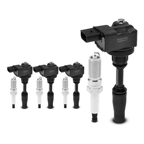 Ignition Coil Set with Spark Plugs 8 - Compatible with 2014 - 2019 Cadillac ATS 2.0L 4-Cylinder Gas 2015 2016 2017 2018