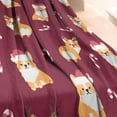 thumbnail image 3 of Christmas Corgi Blanket,Comfortable Soft Lamb Wool Throw Blanket,All Season,Warm Lightweight Blankets for Sofa Bed Couch Living Room Chair,60"x80", 3 of 4