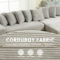 thumbnail image 3 of 111'' Modern Sectional Sofa, L-Shaped Corduroy Couch with Right Chaise Daybed, Extra-Wide Oversized Lounge, 8 Pillows, Corner Sofa Set for Living Room, Apartment, Office, Hotel, Bedroom, Grey, 3 of 9