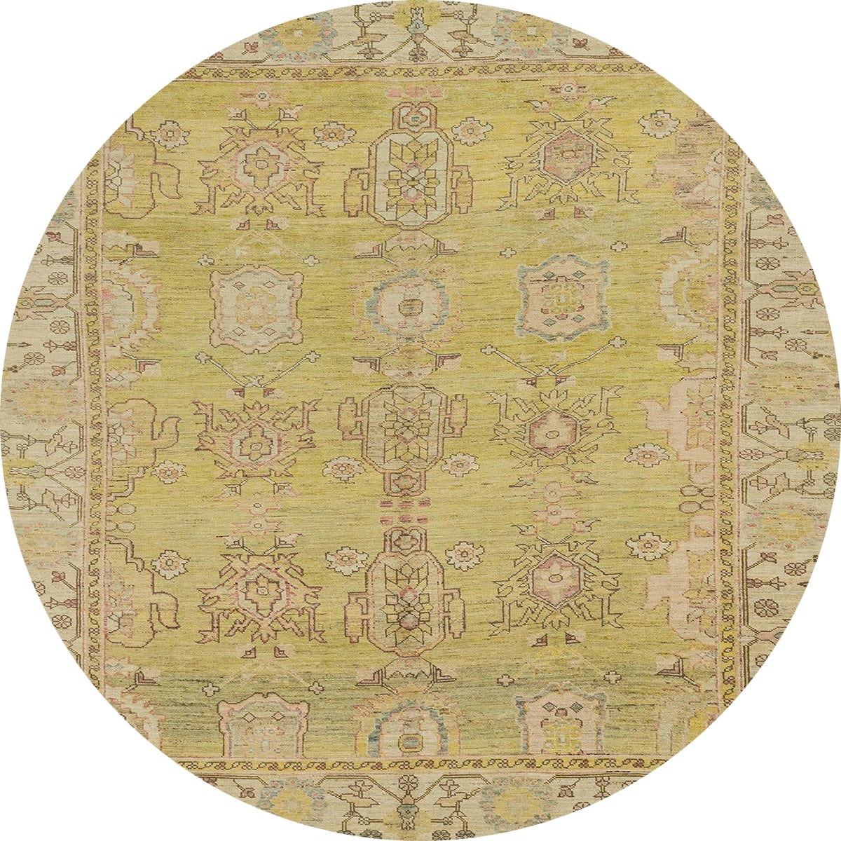 Ahgly Company Machine Washable Indoor Round Abstract Metallic Gold Area ...