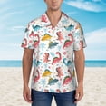 thumbnail image 4 of Goofa Dinosaur Hawaiian Shirt for Men, Unisex Summer Beach Casual Short Sleeve Button Down Shirts,Aloha Tropical Floral print shirt-Small, 4 of 9