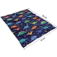 thumbnail image 4 of Colorful Dinosaur and Leaf Pattern Blanket,Comfortable Soft Lamb Wool Throw Blanket,All Season,Warm Lightweight Blankets for Sofa Bed Couch Living Room Chair,60"x80", 4 of 4