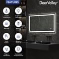 thumbnail image 6 of Deervalley 55"X 30" LED Bathroom Mirror With Lights, 1.5X Anti-Fog, Front And Backlit Frameless LED Mirror, 6 of 13