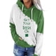 thumbnail image 3 of Sudadera con capucha con cordón para el día de San Patricio para mujer, sudadera con capucha de trébol estampada de manga larga para mujer, 3 of 5