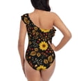 thumbnail image 5 of Easygdp Fall Sunflowers Leaves Women's One Shoulder Ruffle Monokini Bathing Suits with Removable Chest Pad, Quick Drying - Small, 5 of 8