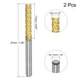thumbnail image 2 of Uxcell 1/8" Shank 3mm x 17mm Titanium Coated Carbide Left Hand End Mill CNC Router Bits 2 Pack, 2 of 6