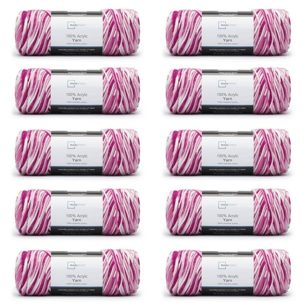 Mainstays™ 100 Acrylic 4 Medium Acrylic Yarn, Pink Multi 5oz/142g