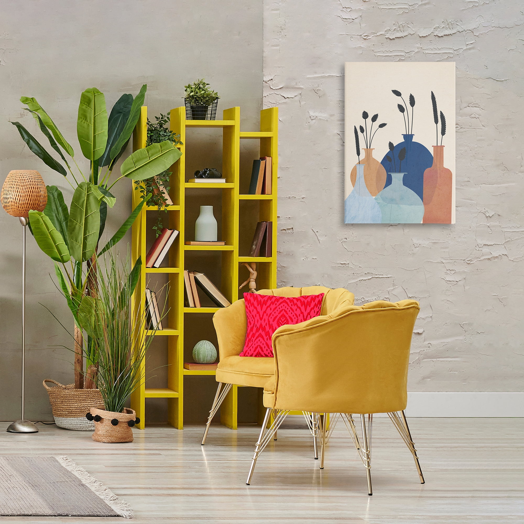 Stupell Industries Plant Sprigs Vases Plants & Flowers Painting Wrapped Canvas Art Print Wall Art, 20 x 30