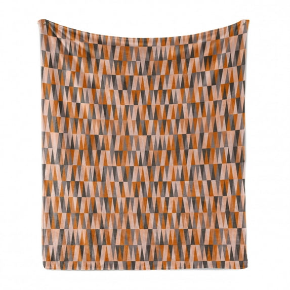 Abstract Soft Flannel Fleece Throw Blanket, Print of Long Triangular Shapes Sharp and Pointy, Cozy Plush for Indoor and Outdoor Use, 50" x 60", Dark Grey Dimgray, by Ambesonne