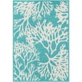 thumbnail image 2 of Unique Loom Outdoor Coastal Collection Area Rug - Coral (2'  x 3' 1" Rectangle Teal/Ivory), 2 of 8