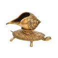 thumbnail image 2 of 7" Conch on Tortoise in Brass | Handmade | Made in India - Brass Statue, 2 of 2