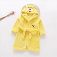 thumbnail image 2 of HFHAPW Kids Hooded Bathrobe Girls Soft Plush Hooded Flannel Pajamas Sleepwear Boys Spa Robe 18-24M 2T 3T 4T 5T 6T 7T 8T 9T 10T 11T 12T 13T 14T(Yellow,13-14 Y), 2 of 6