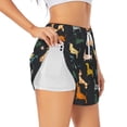 thumbnail image 2 of Disketp Plaid Dachshund Print Women's Shorts Workout Shorts for Athletic Gym Running Shorts with Phone Pockets Medium, 2 of 8