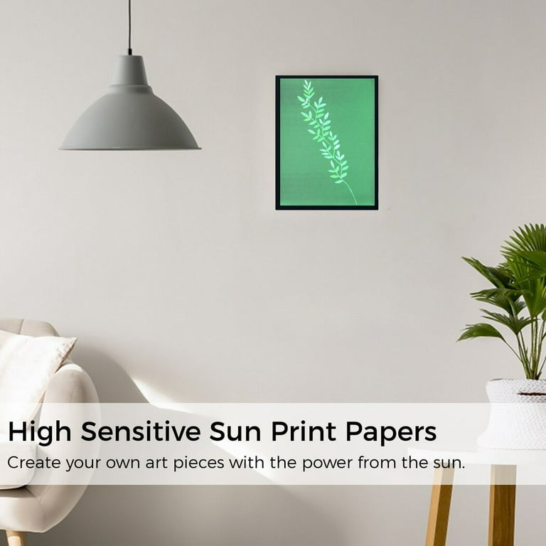 Sun Print Paper Kit Cyanotype Paper, 24 Sheets Cyanotype Papers with 1  Sheet Acrylic Panel, High Sensitive Nature Sun/Solar Activated Sun Printing  Art