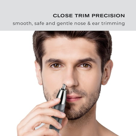 Conair - ConairMan Close Trim Precison Nose/Ear/Eyebrow Rechargeable Trimmer - Silver
