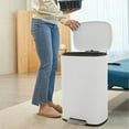 thumbnail image 3 of Dkelincs 13 Gallon Kitchen Trash Can with Lid Step Garbage Bin Stainless Steel Waste Bin for Home Office, White, 3 of 7