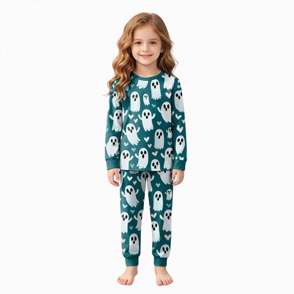 4-5 Years Tween Halloween Pajama Set Long Sleeve Pants Sleepwear Outfits Halloween Pj Set Bluey Halloween Costume