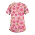 thumbnail image 5 of Womens Valentines Scrub Tops Plus Size Casual V Neck Cute Love Hearts Graphic Scrubs Loose Short Sleeve Scrub Shirts Nursing Workwear Medical Nurse Uniform with Pockets Hot Pink 2XL, 5 of 5