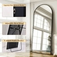 thumbnail image 4 of GLSLAND Full Length Mirror 76"x 35" Arched Floor Mirror with Stand,Modern Wall Mirror,Black, 4 of 6
